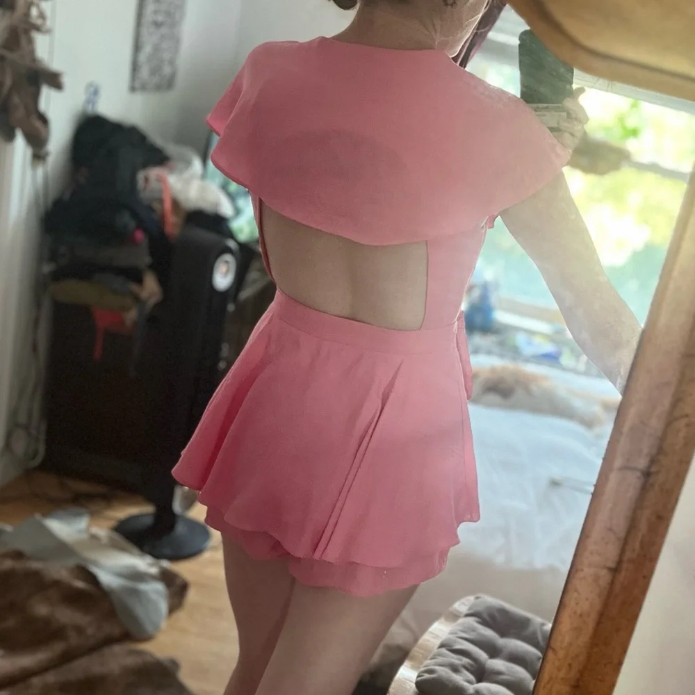 Pink Sleeveless Ruffle romper - Picture 2 of 5